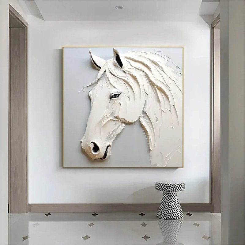 Textured Abstract Horse Art - Black & Grey #AT030